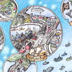 "The Beautiful Tourist Map of Iceland" as poster - Image 3
