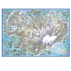 hand drawn map of Iceland, fagrakort.com
